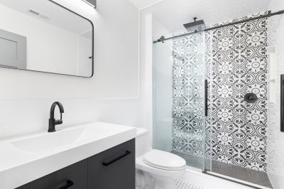 Bathroom with Statement Tile Design